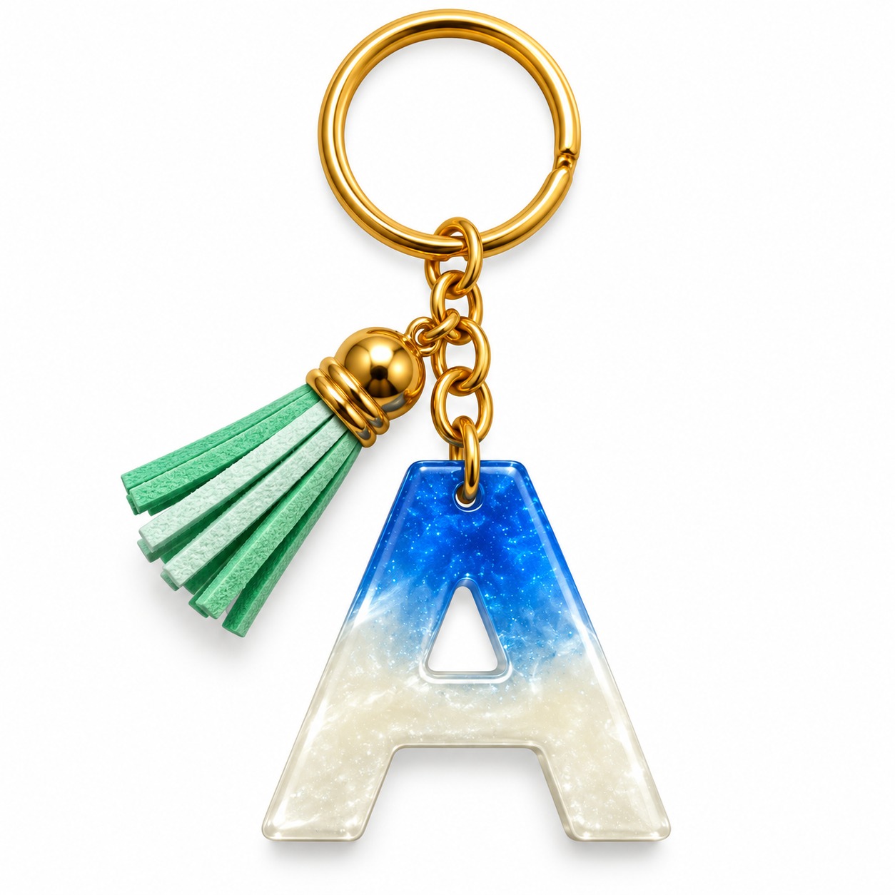 Alphabet Epoxy Resin Keychain