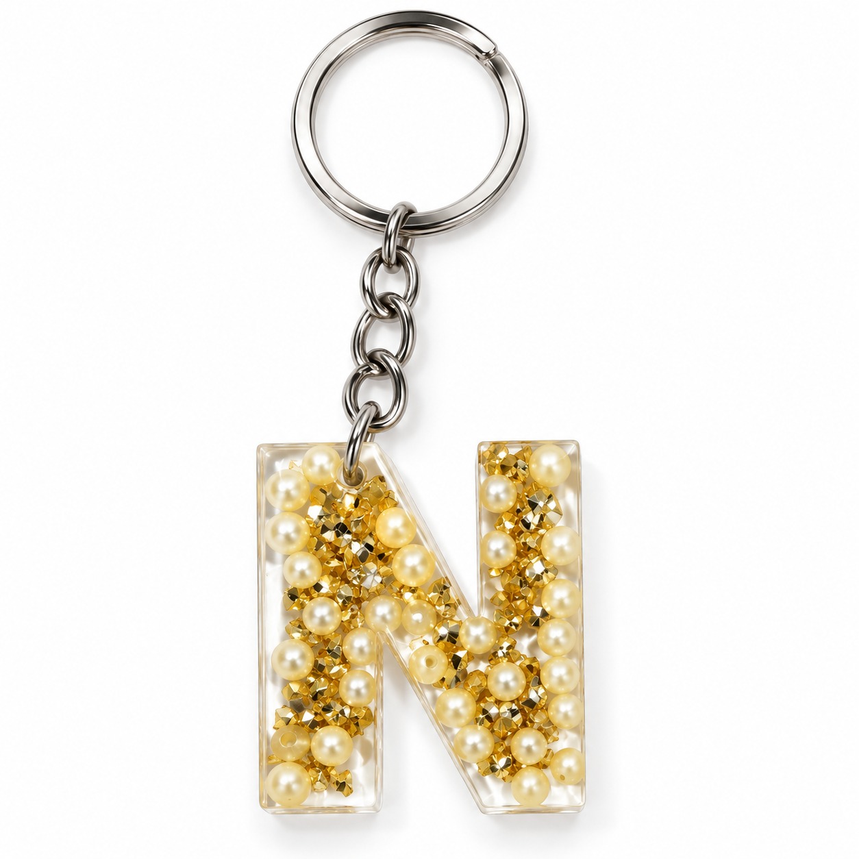 Alphabet Epoxy Resin Keychain