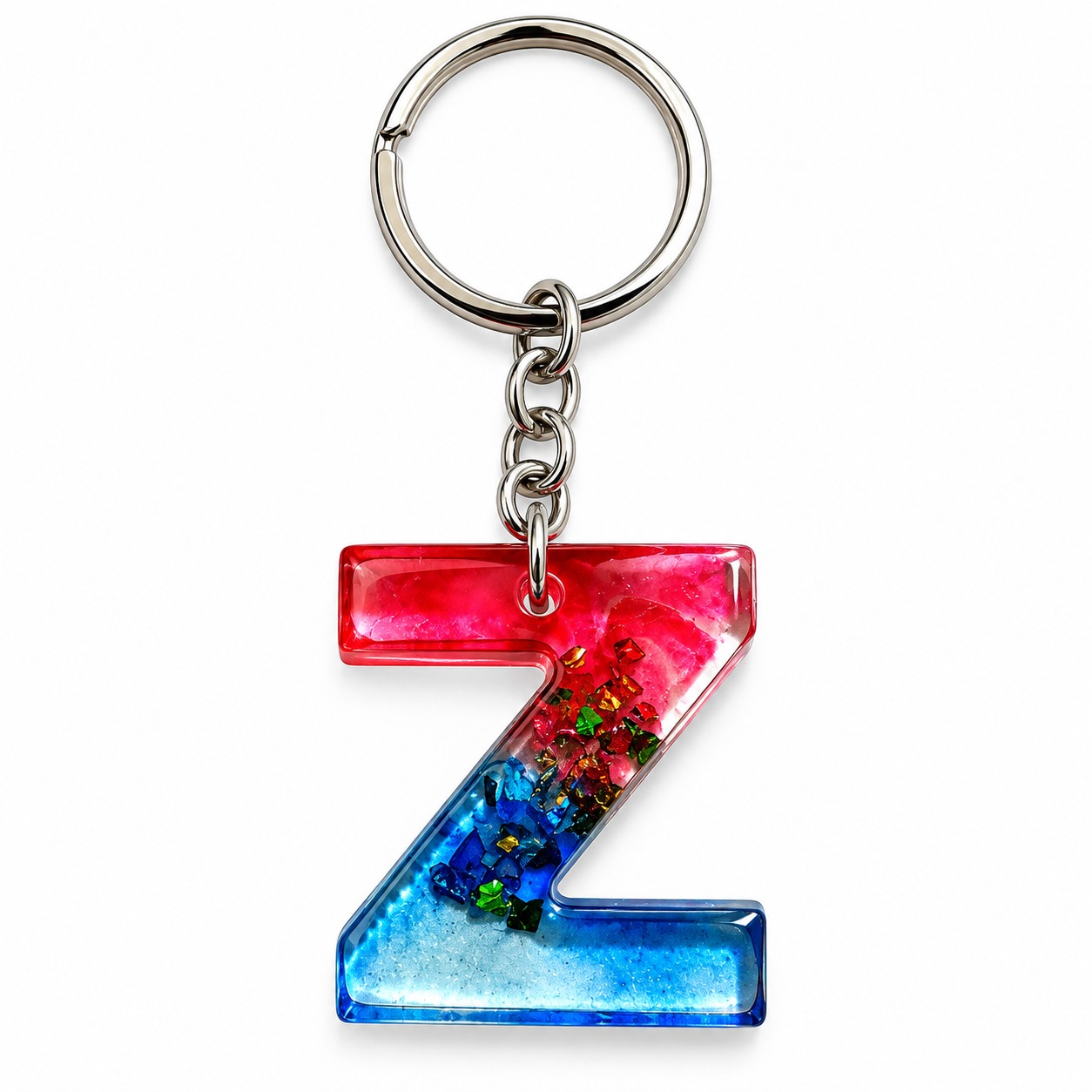 Alphabet Epoxy Resin Keychain
