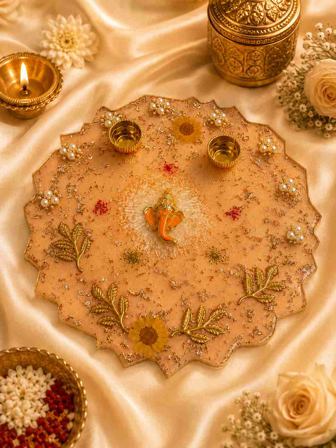 Luxury Resin Pooja Thali