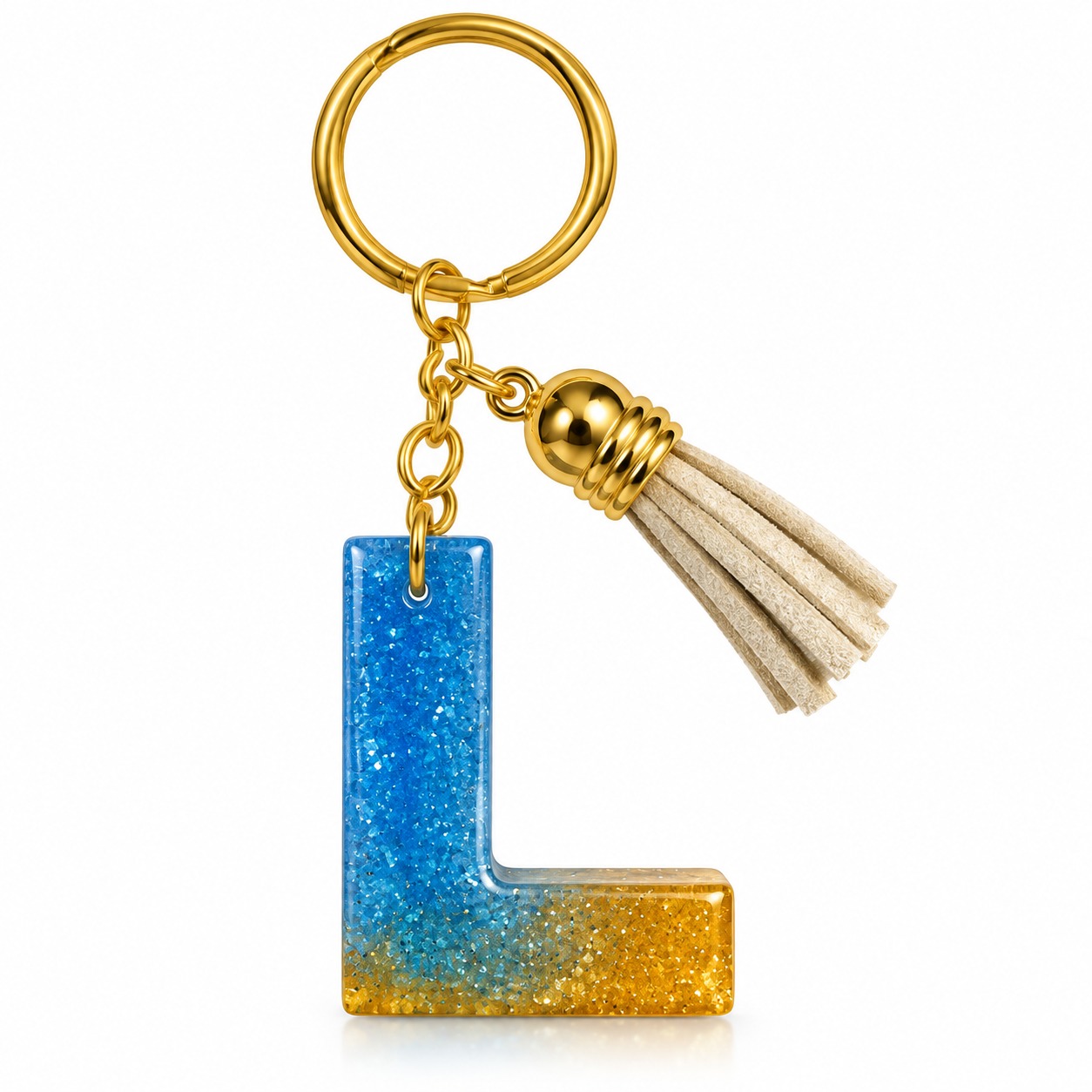 Alphabet Epoxy Resin Keychain