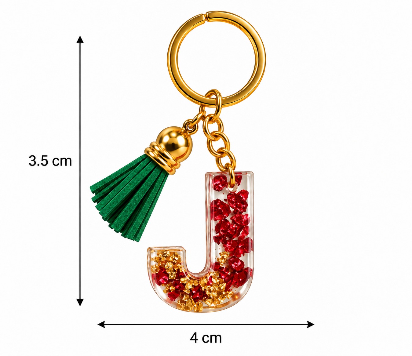 Alphabet Epoxy Resin Keychain