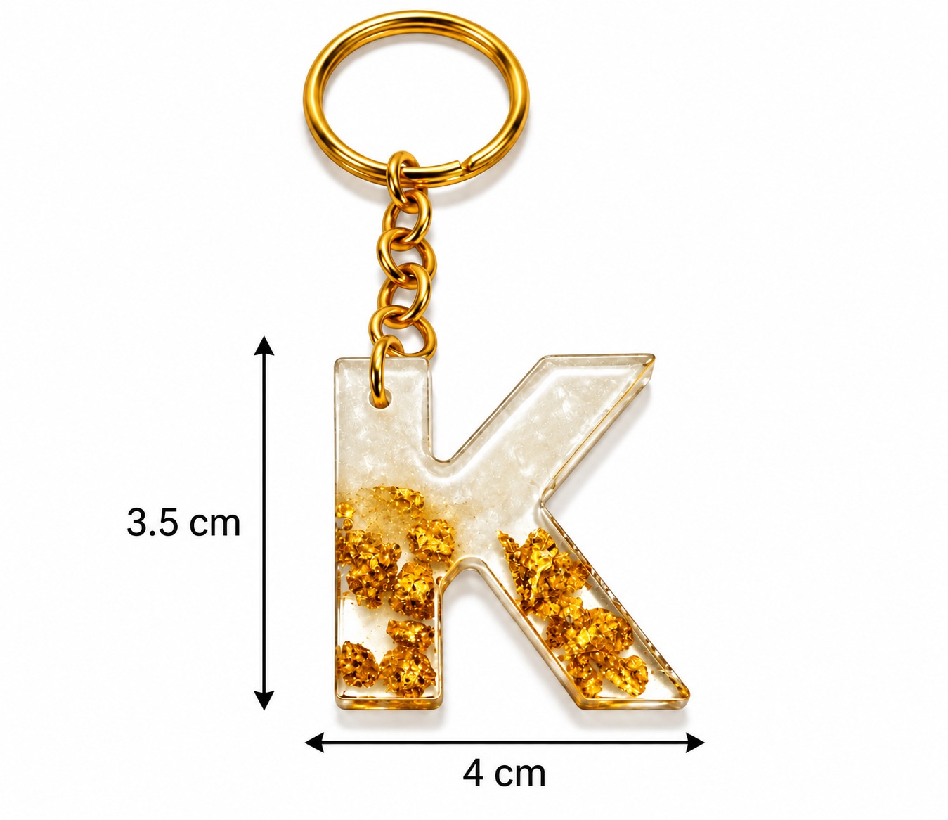 Alphabet Epoxy Resin Keychain