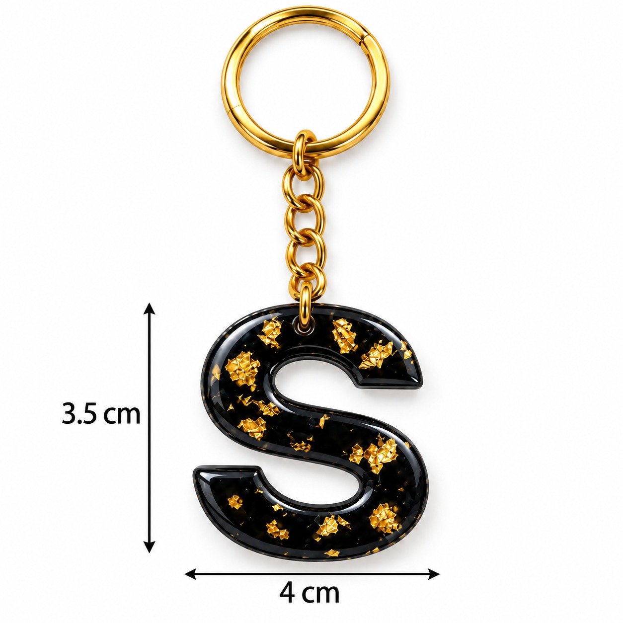 Alphabet Epoxy Resin Keychain