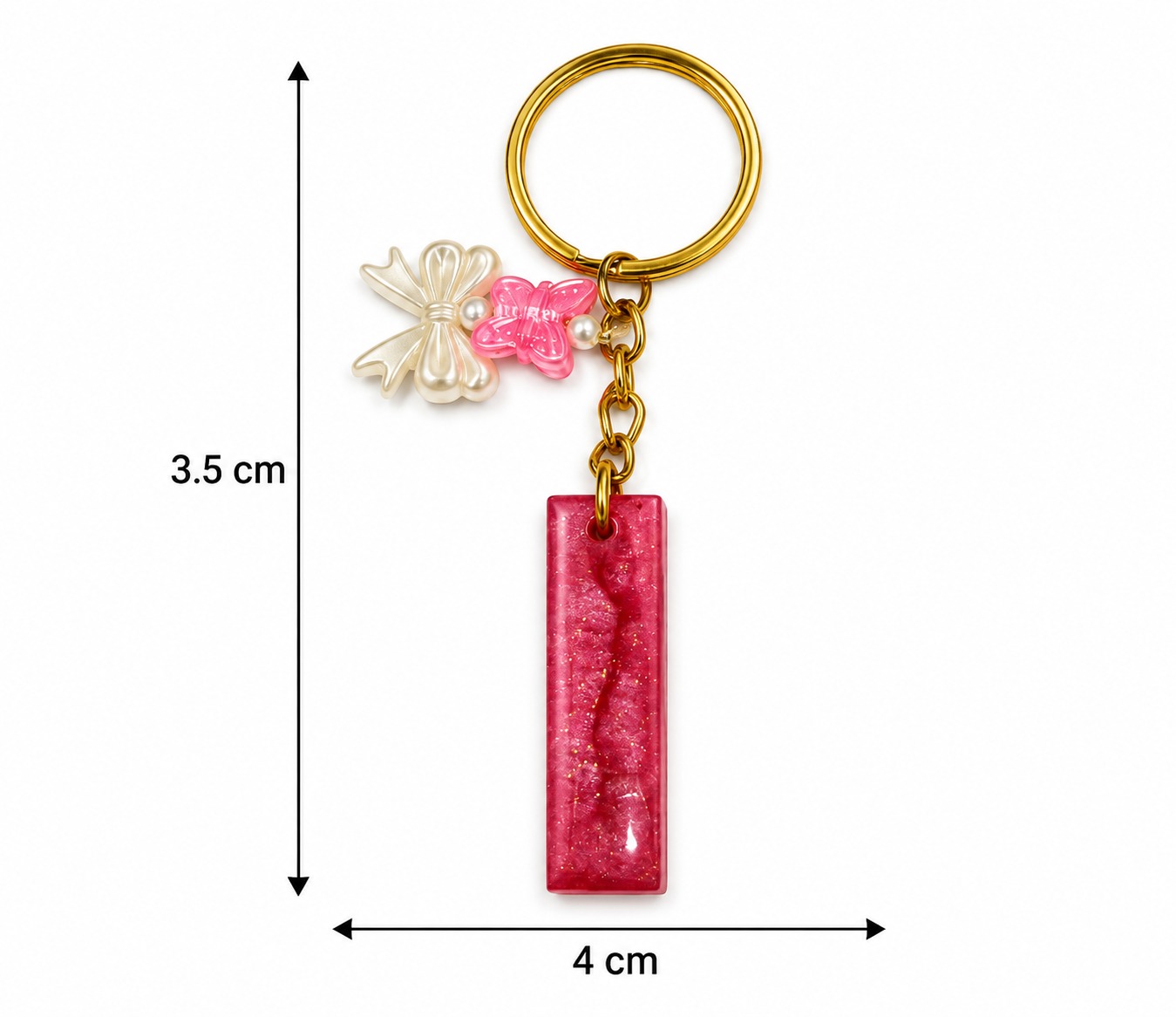 Alphabet Epoxy Resin Keychain