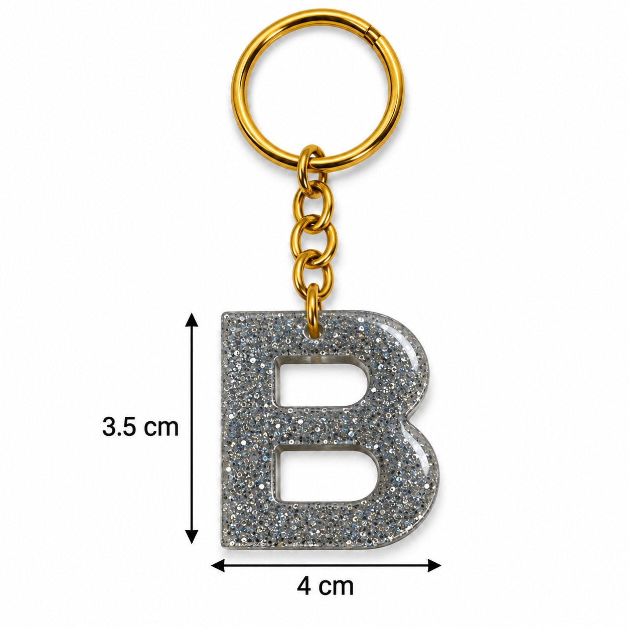 Alphabet Epoxy Resin Keychain