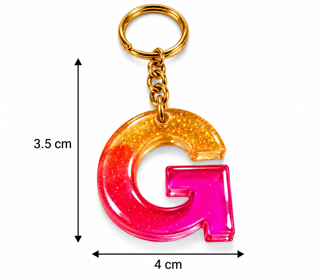 Alphabet Epoxy Resin Keychain
