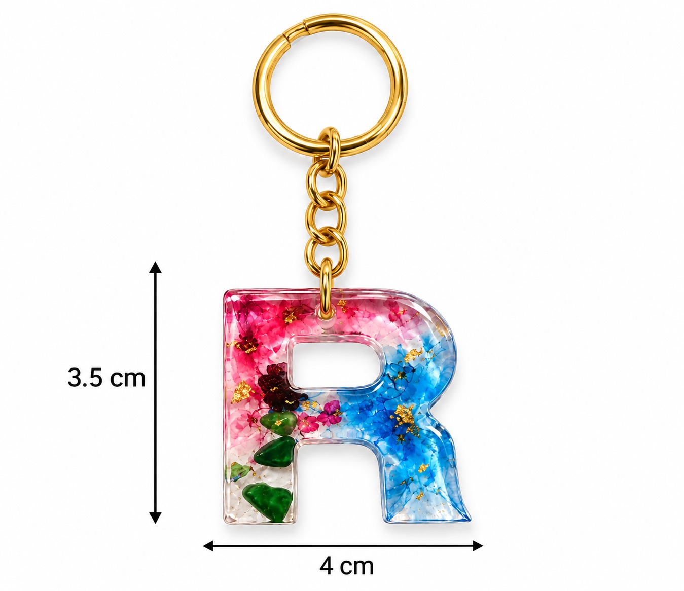 Alphabet Epoxy Resin Keychain