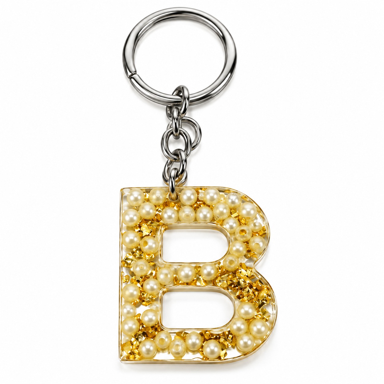 Alphabet Epoxy Resin Keychain