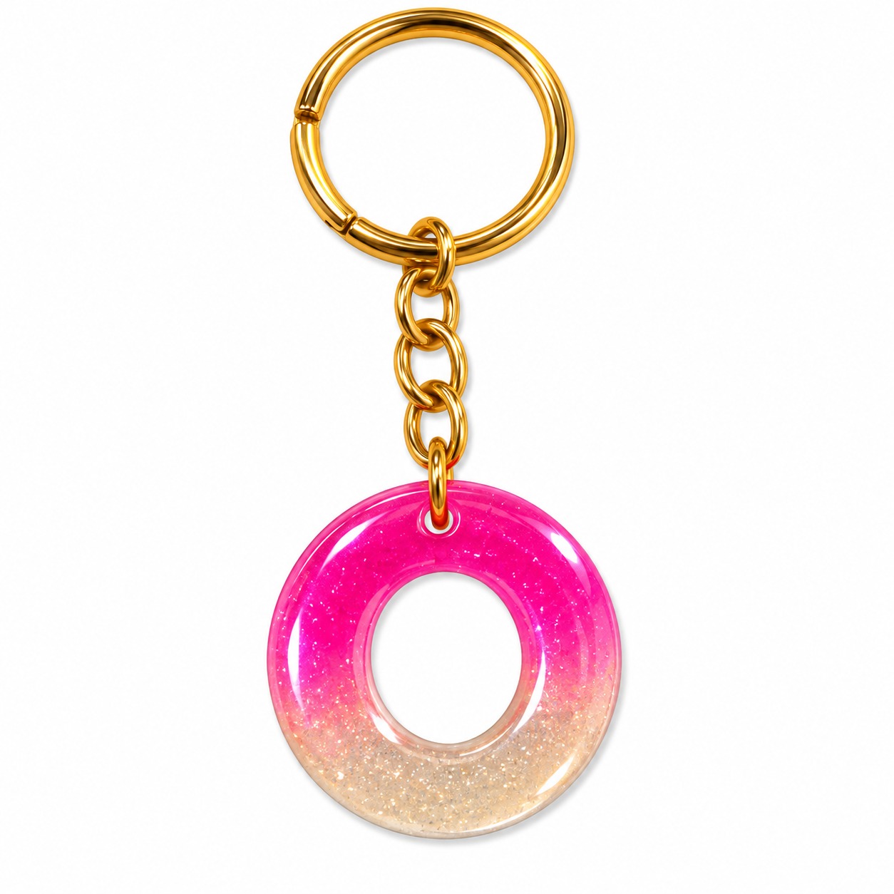 Alphabet Epoxy Resin Keychain