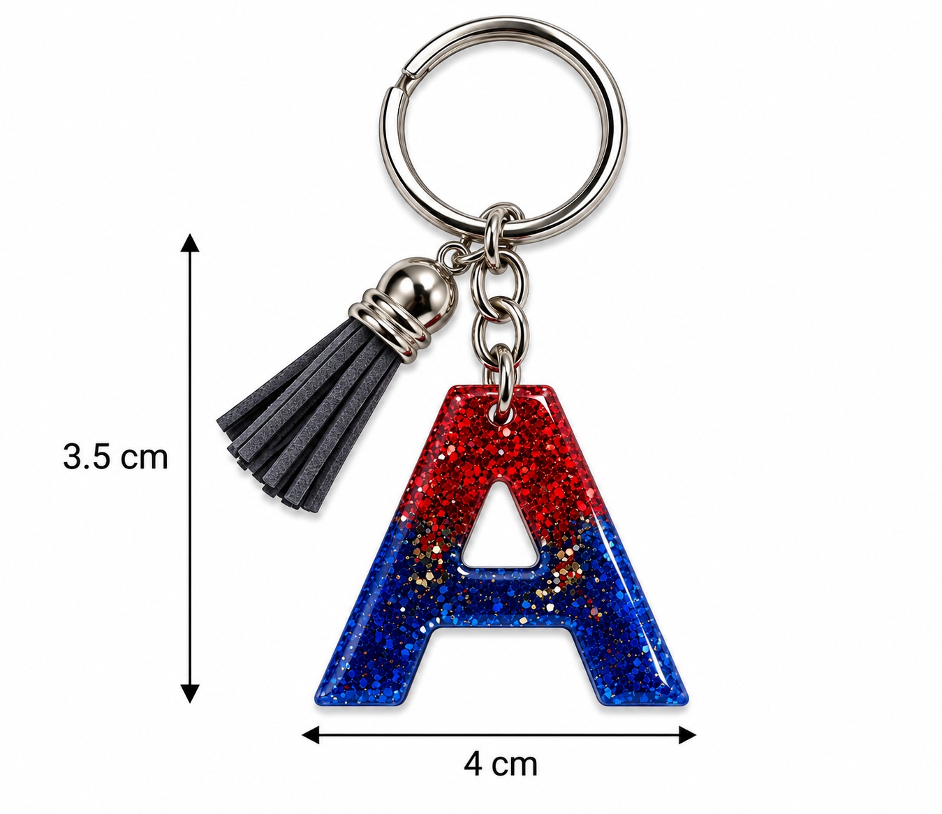 Alphabet Epoxy Resin Keychain