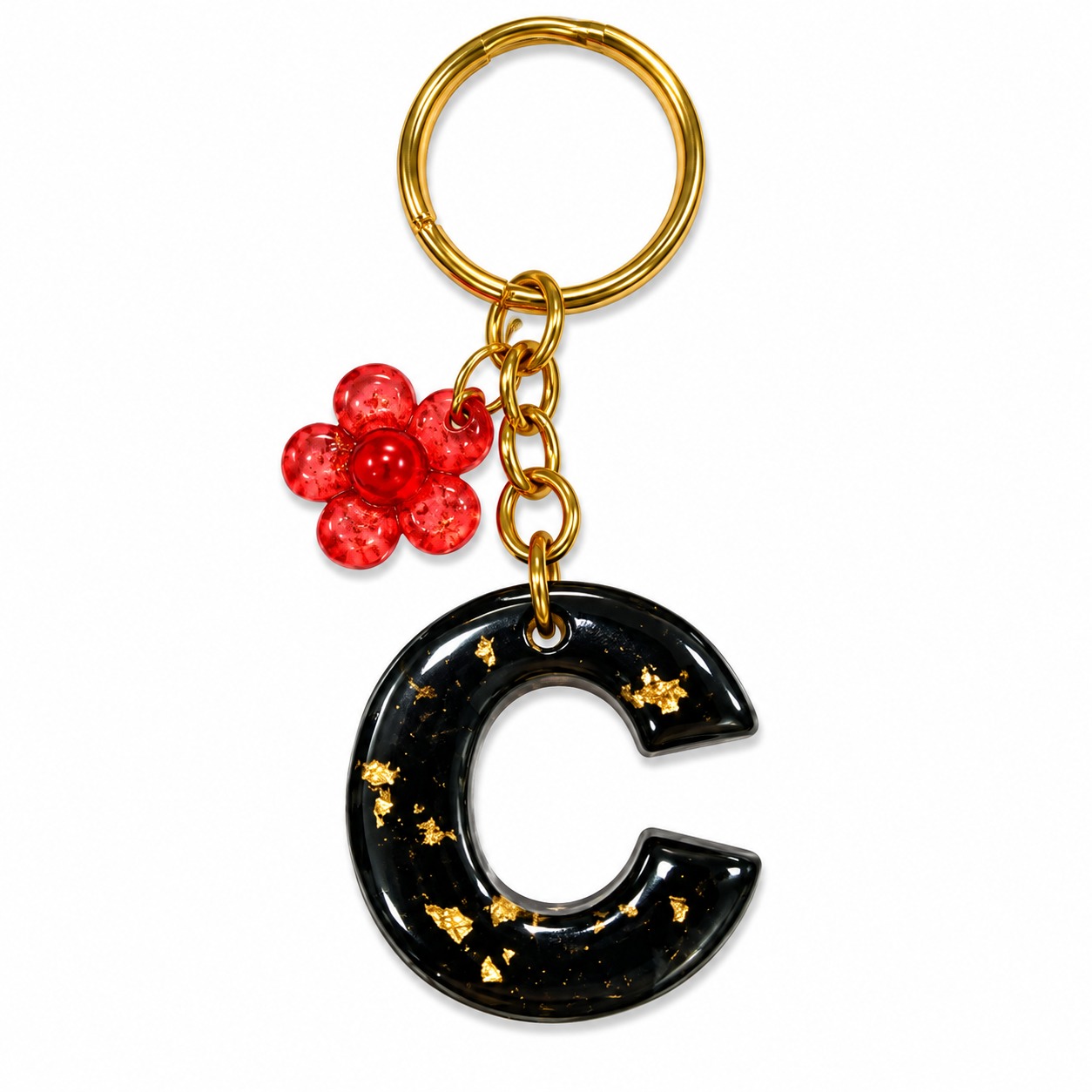 Alphabet Epoxy Resin Keychain