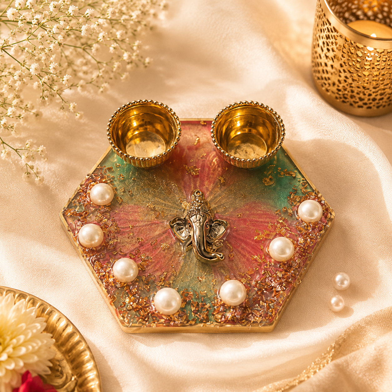 Resin Mini Pooja Thali 