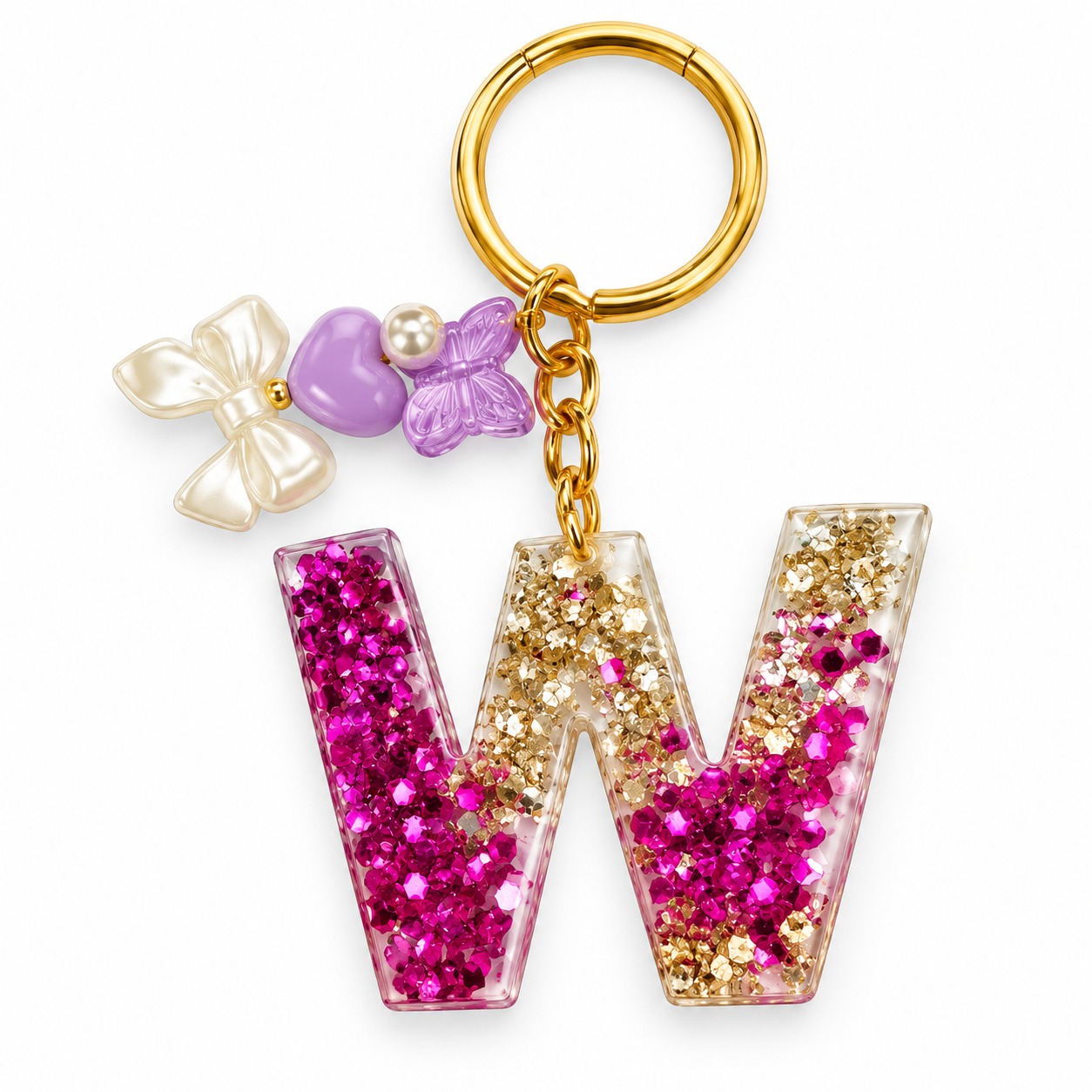 Alphabet Epoxy Resin Keychain