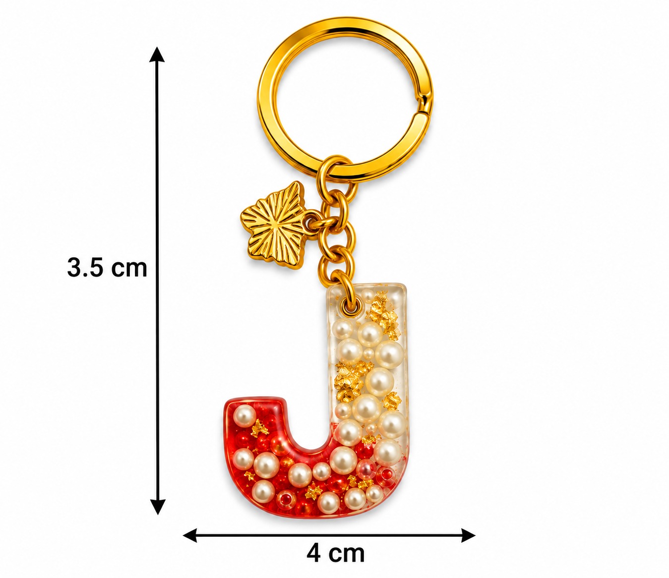 Alphabet Epoxy Resin Keychain