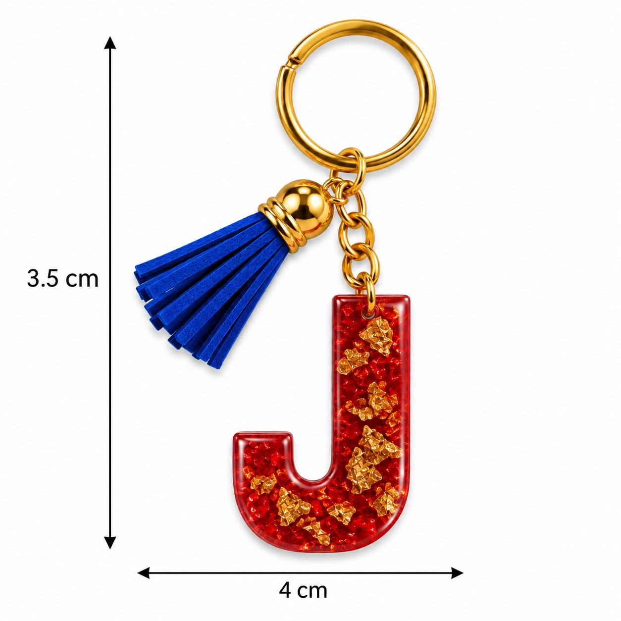 Alphabet Epoxy Resin Keychain