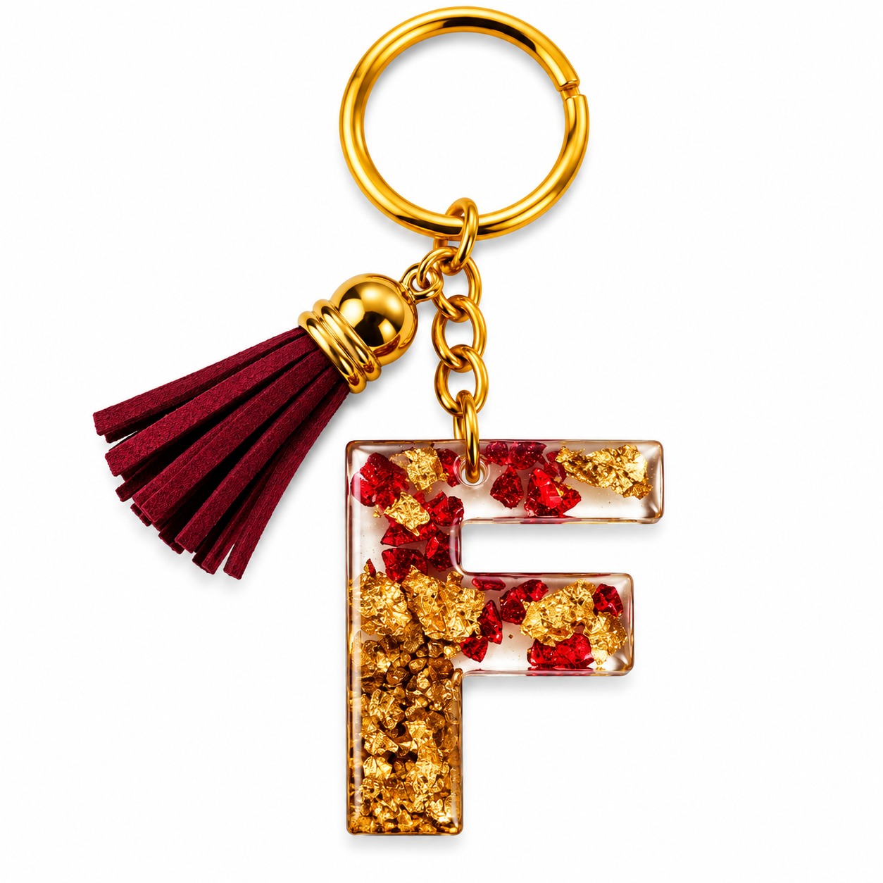 Alphabet Epoxy Resin Keychain