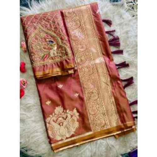 Blush Pink / Rose Gold Rajlaxmi paithani