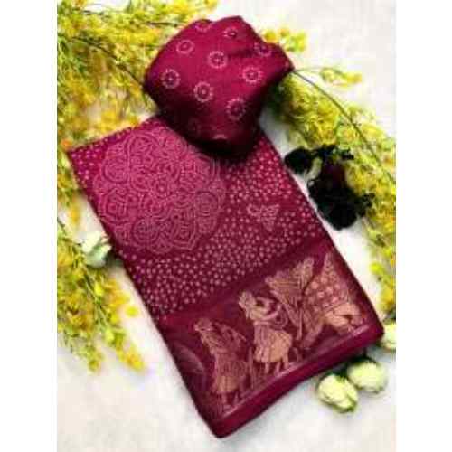 Rani Pink Dola Silk Saree