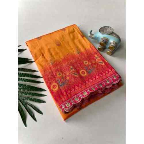 Orange & Gold Paithani Silk Saree