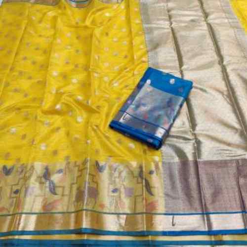 Sunshine Yellow Zari Border Saree