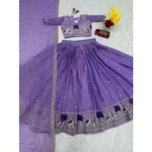 Royal Lavender Purple Embellished Lehenga Set