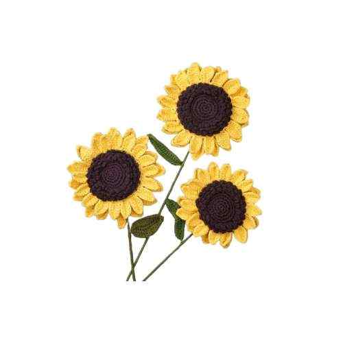 Handmade Crochet Sunflower Stems