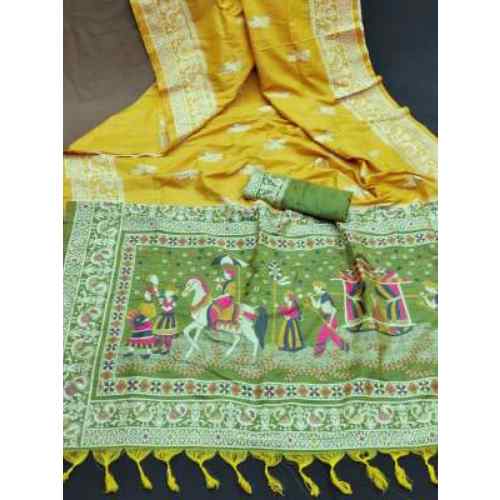 Lime Yellow / Pista Yellow saree