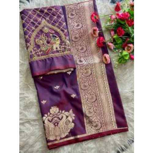 Lavender Purple Rajlaxmi paithani