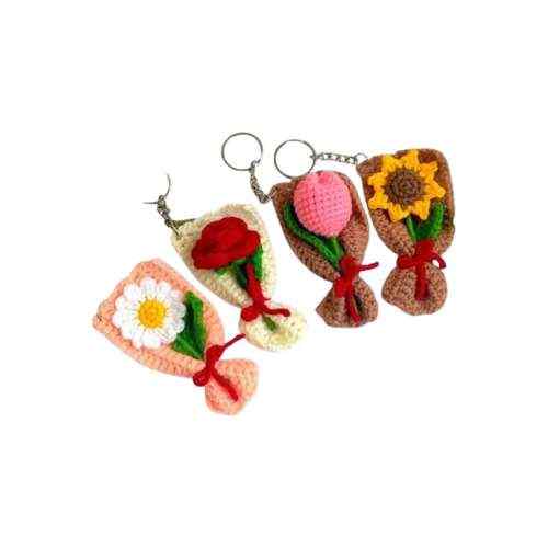 Crochet Floral Keychain Set