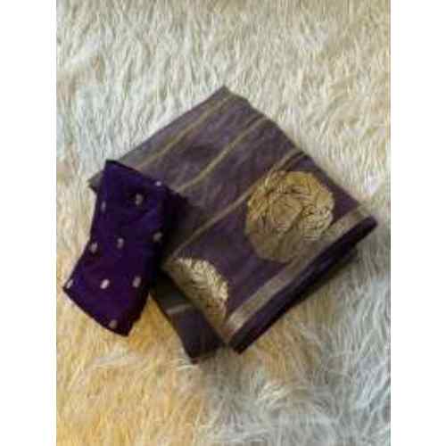 Royal Purple & Gold Silk Saree