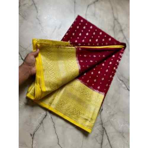 Maroon Wine Bnarasi handlooms chinya silk fabric