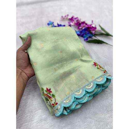 Mint Green / Pastel Green Tissue Shimmer Silk Paithani Saree