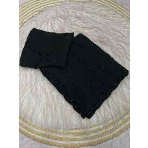 Midnight Glam Fox Georgette Khatli Handwork Saree