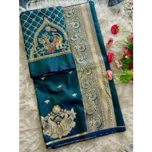 Teal Blue Rajlaxmi paithani