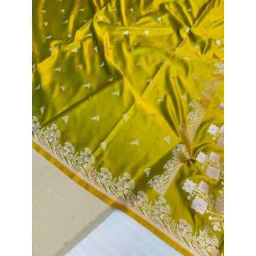 Sunlit Mustard Banarasi Alfie Saree