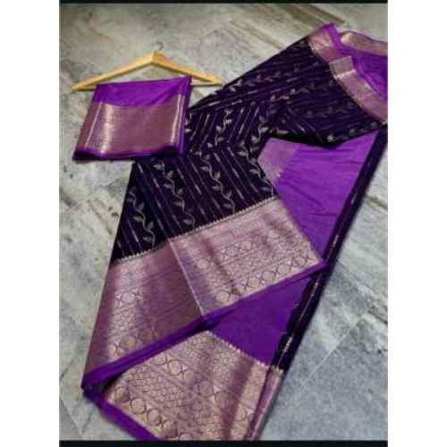 Regal Purple Zari Border Saree