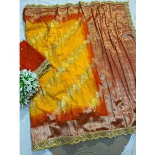 "Ethereal elegance! Our Khadi Georgette silk weaving saree features: