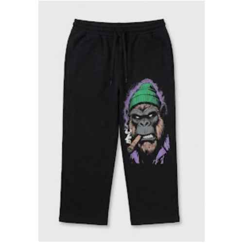 Statement Face Print Black Pants