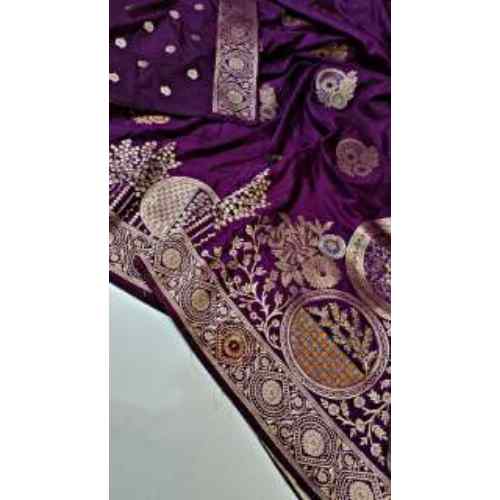 Royal Plum Vriksha Banarasi Silk Saree