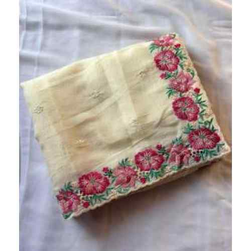 Cream Pure Crush Sarees