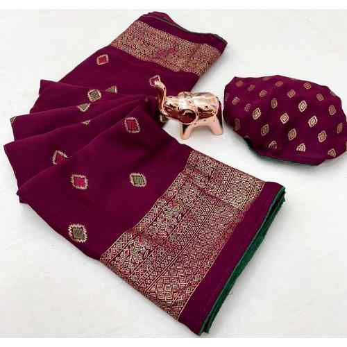 Wine / Deep Marron Saree