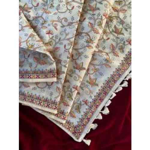 Heritage Ivory with Meenakari Hues PURE LOOM TUSSAR SAREE