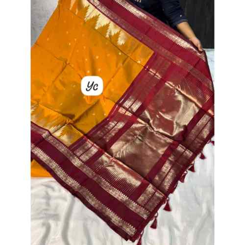 Sunrise Kesar Handloom soft silk sarees