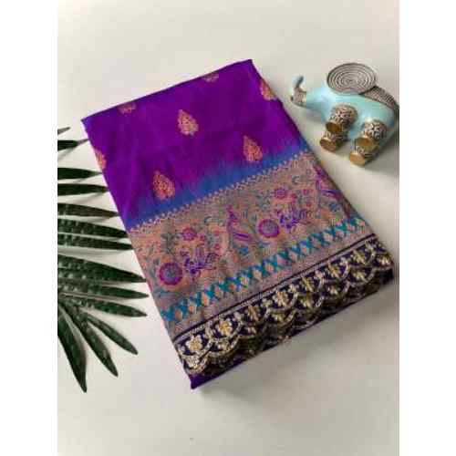 Royal Purple & Gold Paithani Silk Saree