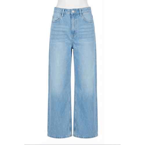 Light Wash High-Waist Wide-Leg Jeans