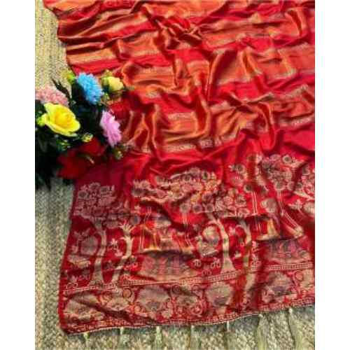 Crimson Red / Deep Red Stunning Zari Saree!