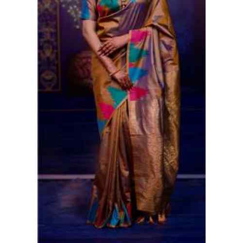 Antique Gold & Teal Temple Glow Premium Soft Silk Saree Collection