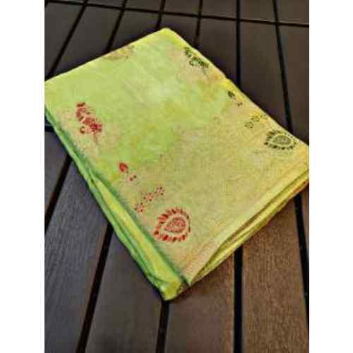 Pista Green with Olive tones Pure Mashru Silk Saree