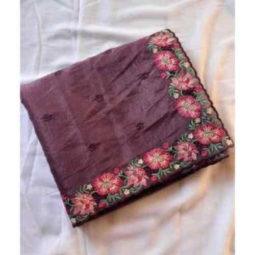 Wine Maroon Pure Crush Sarees
